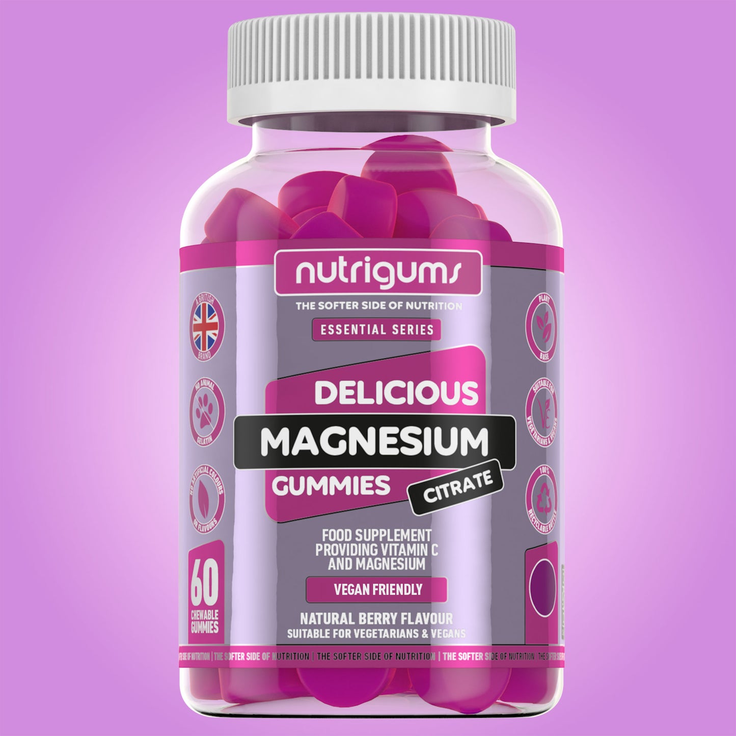 Magnesium Citrate & Vitamin C Mixed Fruit Flavour - 60 Vegan Gummies