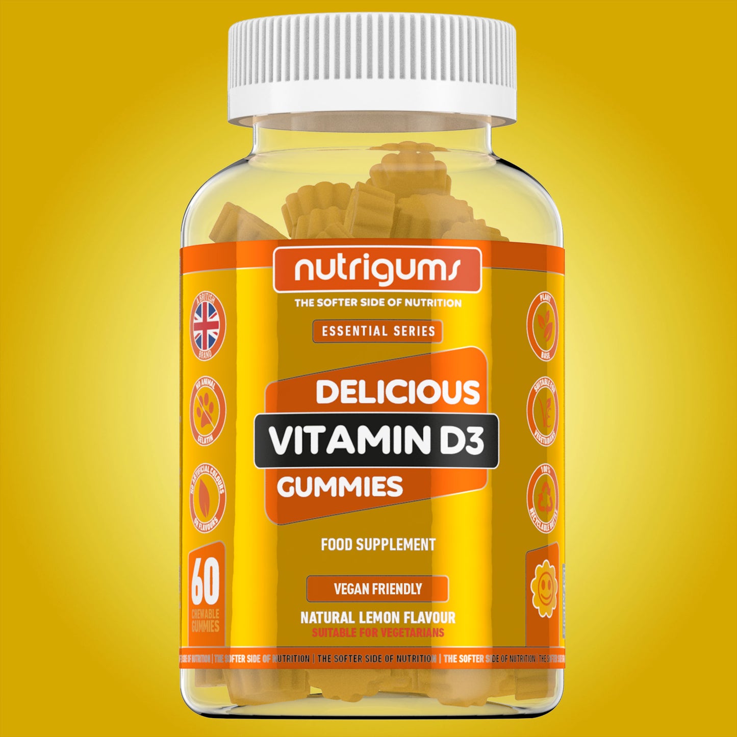 Vitamin D3 1000iu Lemon Flavour - 60 Vegetarian Gummies