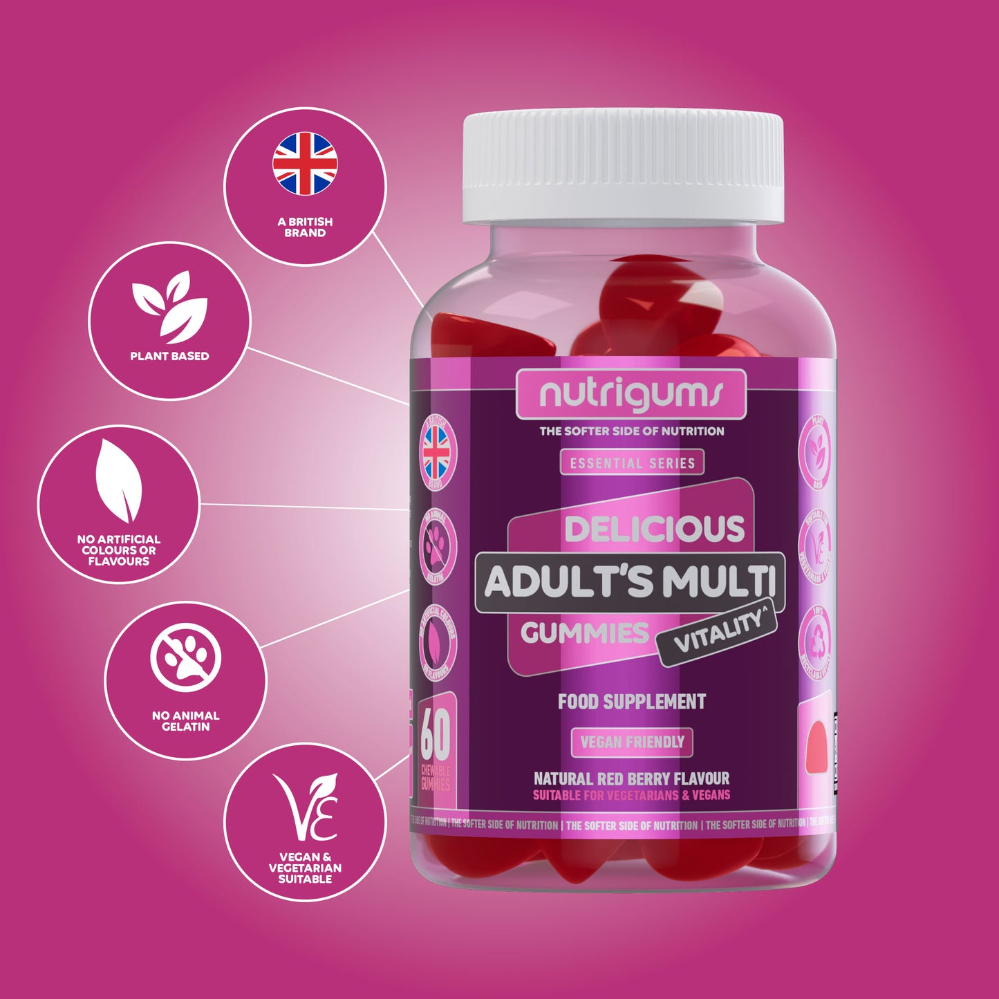 Adult's Multi Vitality - 60 Vegan Gummies