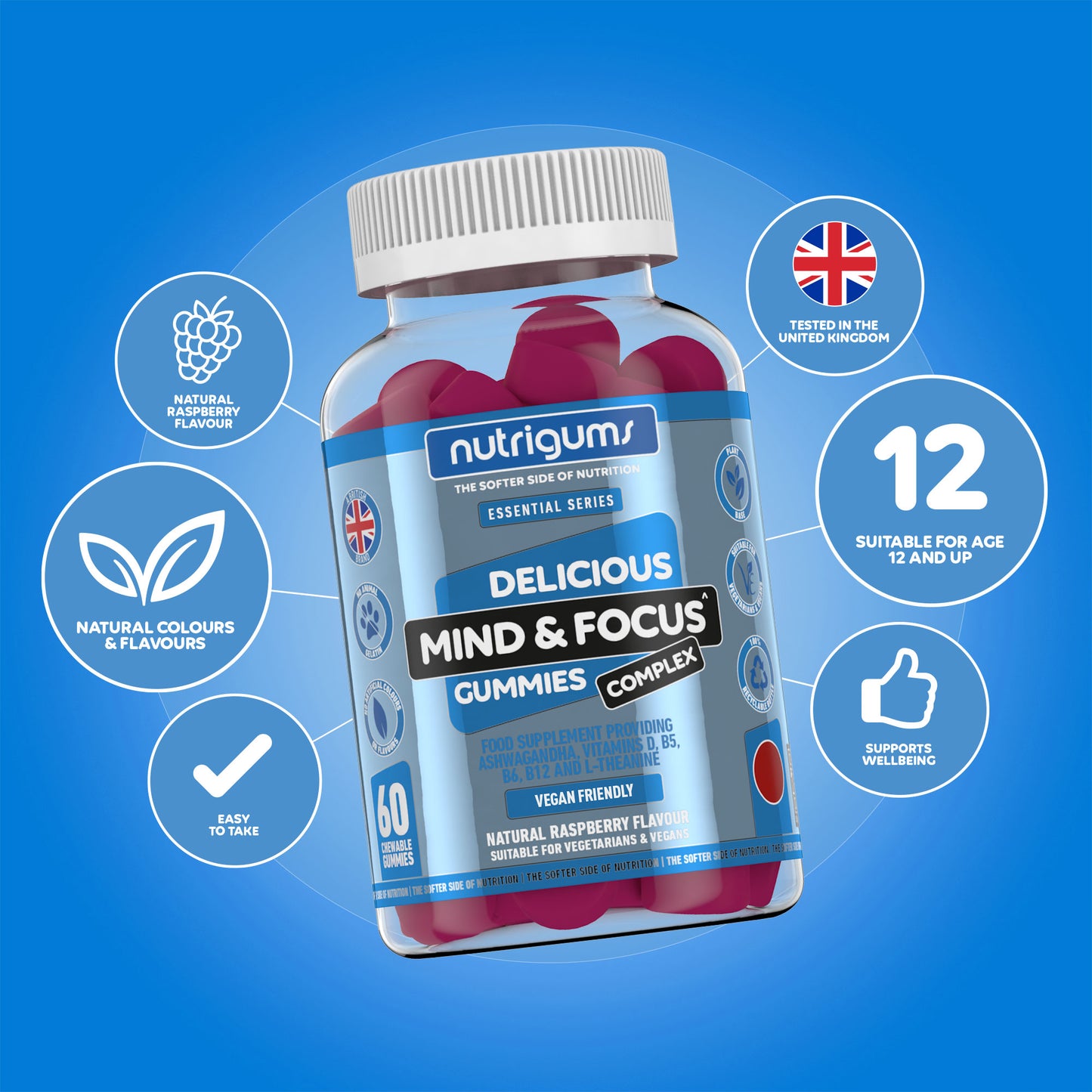 Mind and Focus Ashwagandha  - 60 Vegan Gummies